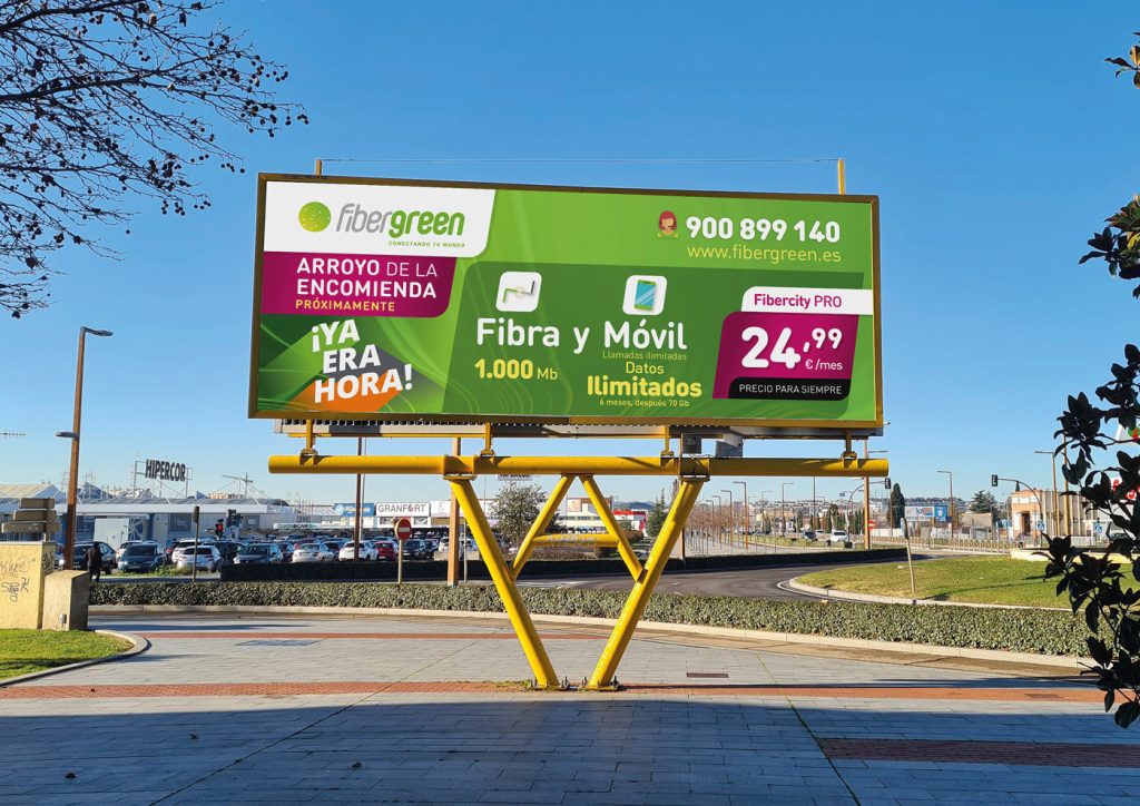 Vista en Arroyo de la Encomienda (Valladolid) del diseño realizado para la empresa de telecomunicaciones