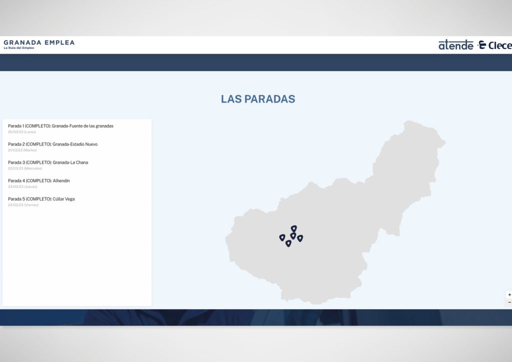 Muestra de la página creada para Clece y Atende