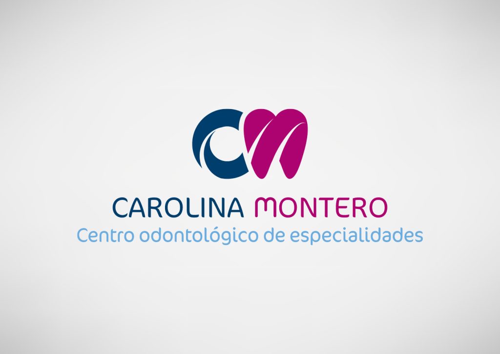 Logo diseñado para el centro odontológico Carolina Montero como parte de su imagen corporativa