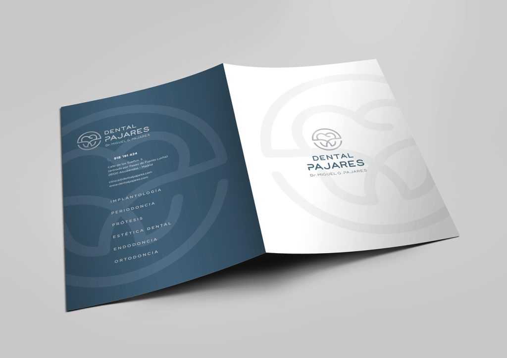 Carpeta realizada para la imagen corporativa de la clínica dental