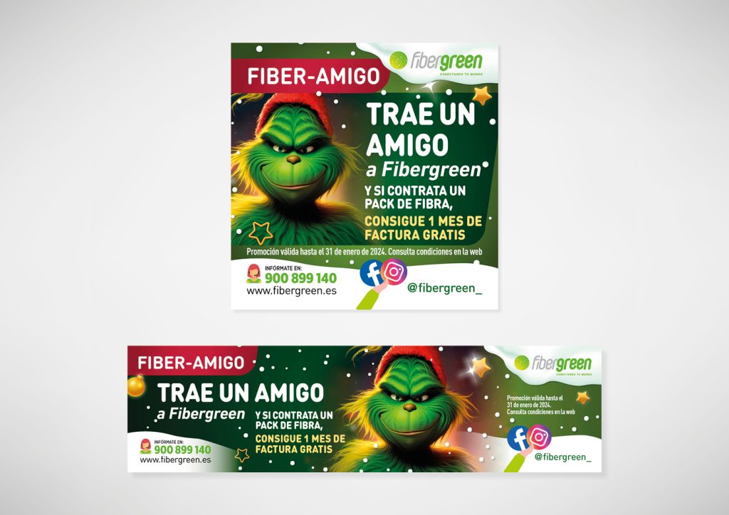Diseño de imagen para Instagram y slide para web de Fibergreen
