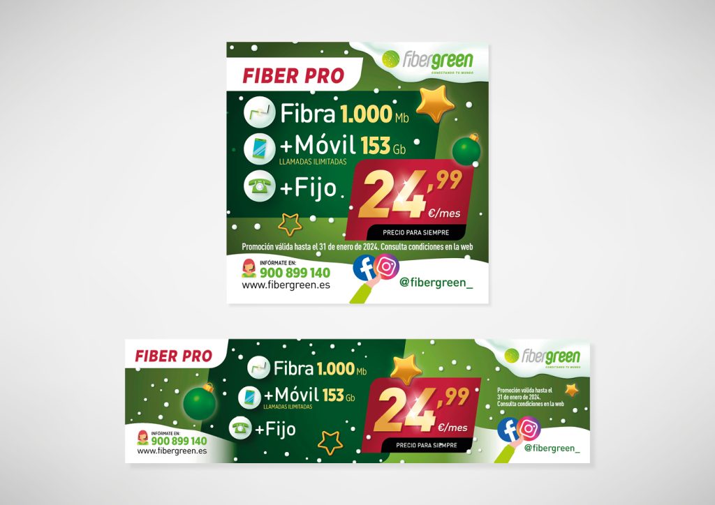 Imagen para Instagram y slide para web de Fibergreen