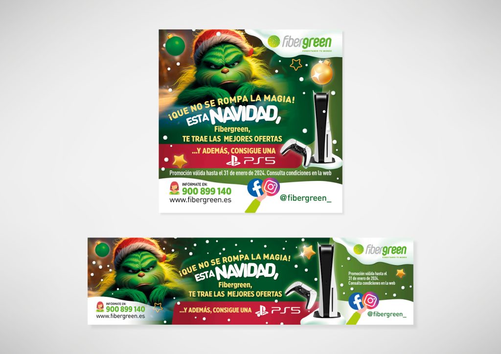 Diseño de imagen para Instagram y slide para web de Fibergreen