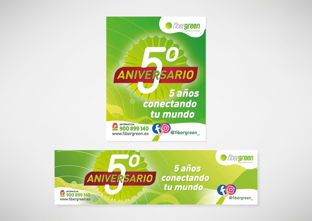 Diseño de imagen para Instagram y slide para web de Fibergreen