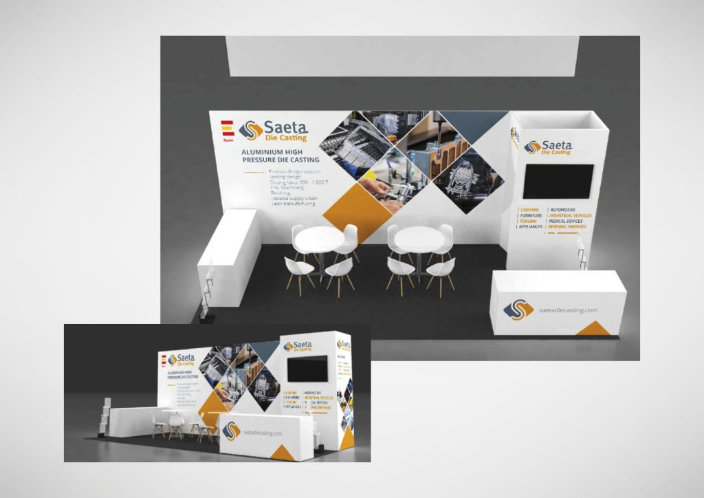 Diseño de stand para Saeta Die Casting en la Feria Euroguss 2022 de Nuremberg