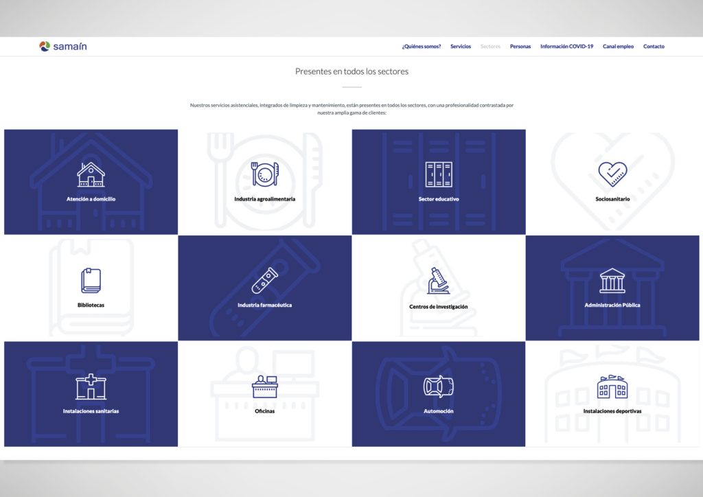 Muestra del diseño realizado para la web de Samaín
