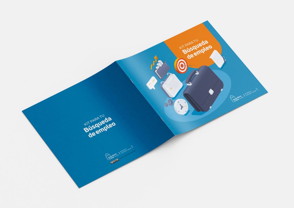 Portada y contraportada del manual Kit para tu Búsqueda de Empleo de la Fundación Santa María la Real