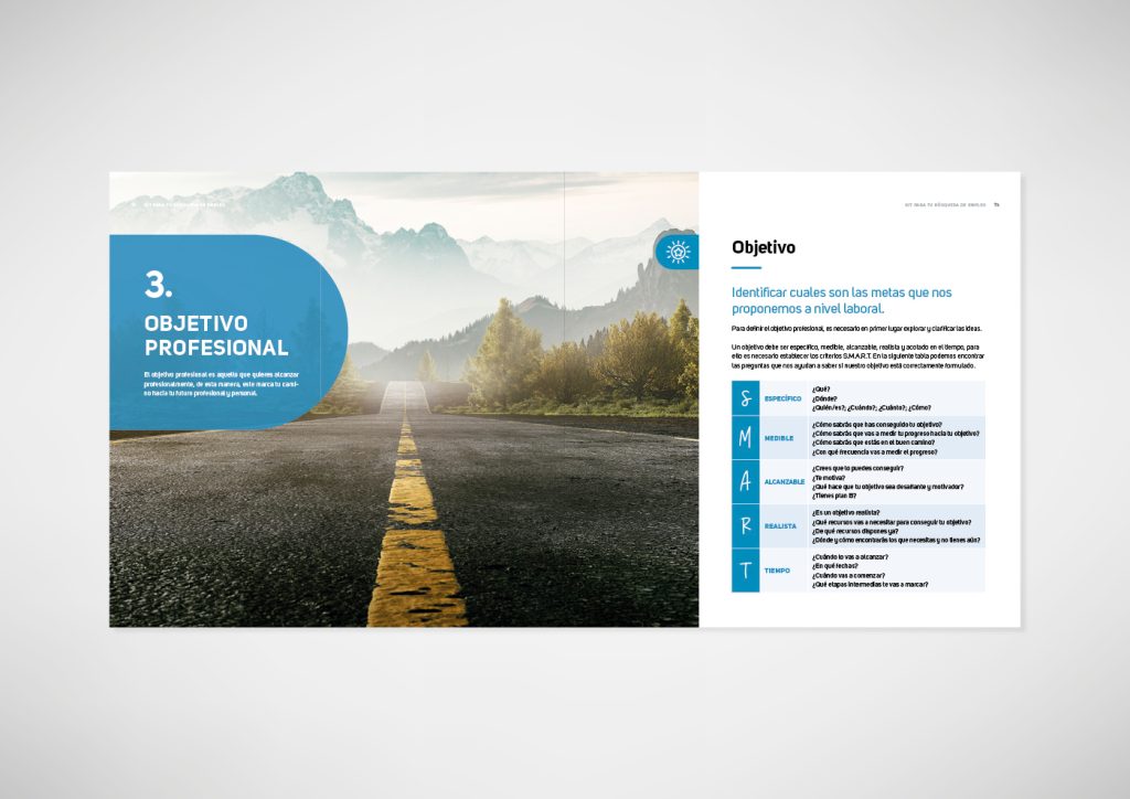 Muestra del interior del manual, diseñado para la fundación