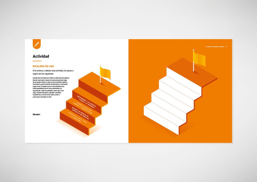 Muestra del interior del manual, diseñado para la fundación