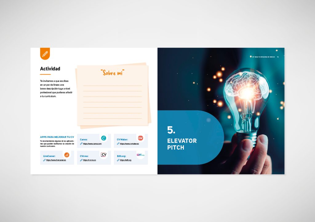 Muestra del interior del manual, diseñado para la fundación