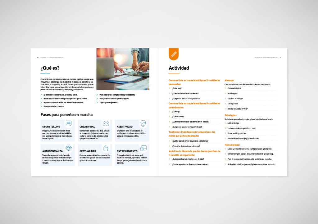 Muestra del interior del manual, diseñado para la fundación