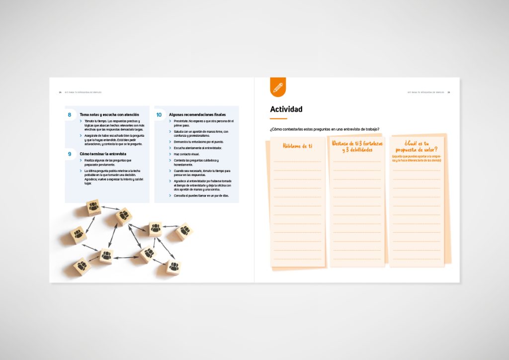 Muestra del interior del manual, diseñado para la Fundación Santa María la Real