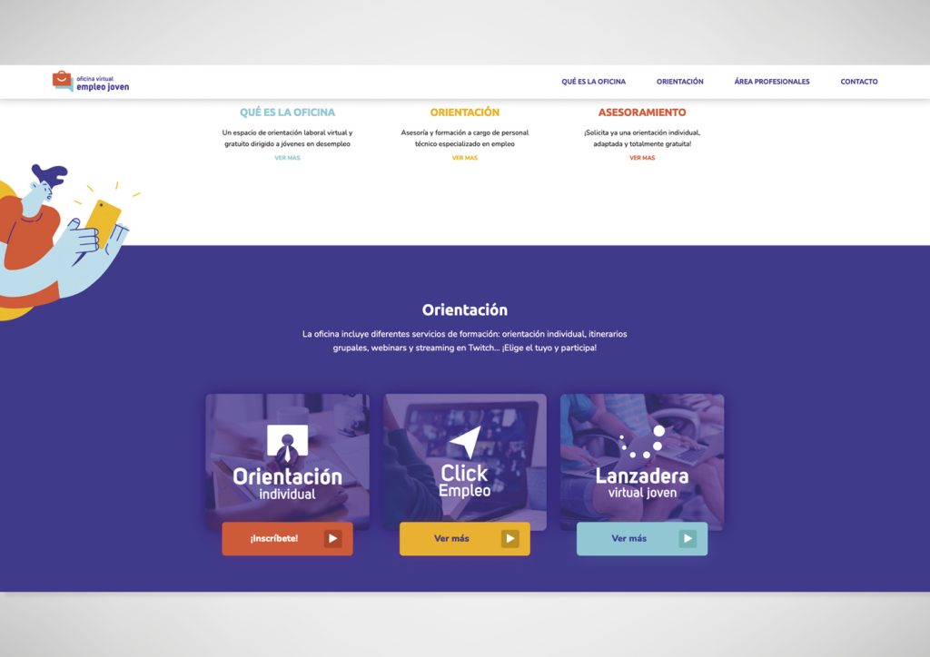 Diseño para la web Oficina Virtual Empleo Joven