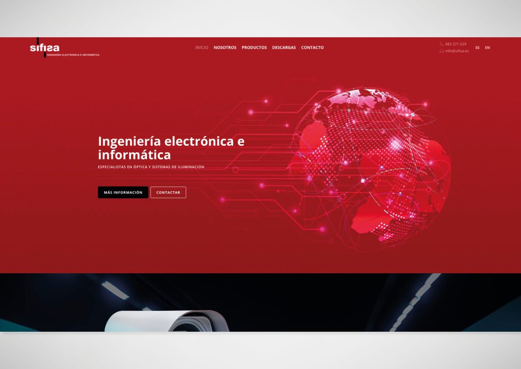 Muestra de la página de inicio de Sifisa