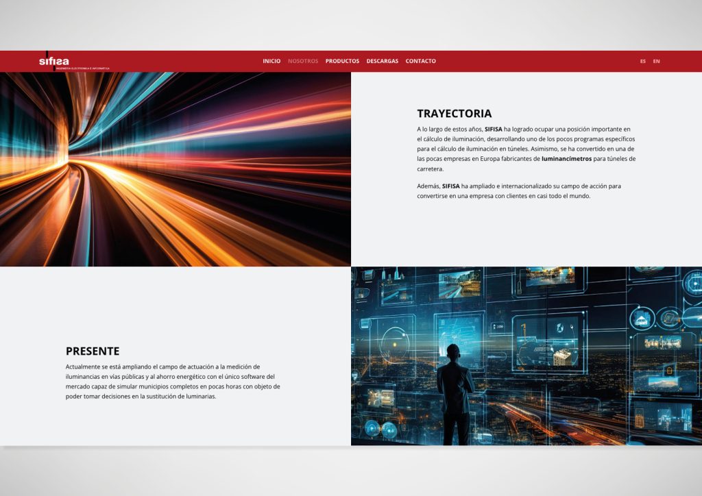 Muestra de la página web de Sifisa