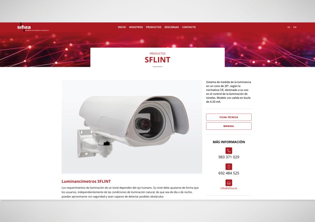Muestra de la página web