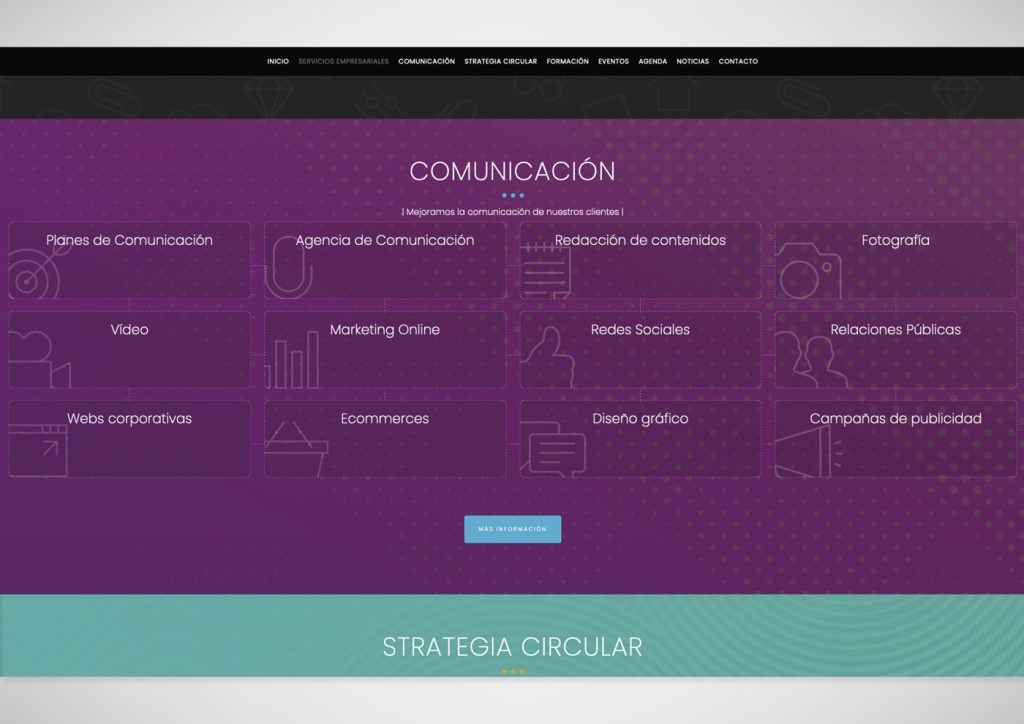 Muestra de la página diseñada para la empresa