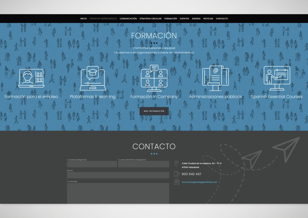 Muestra de la página diseñada para la empresa