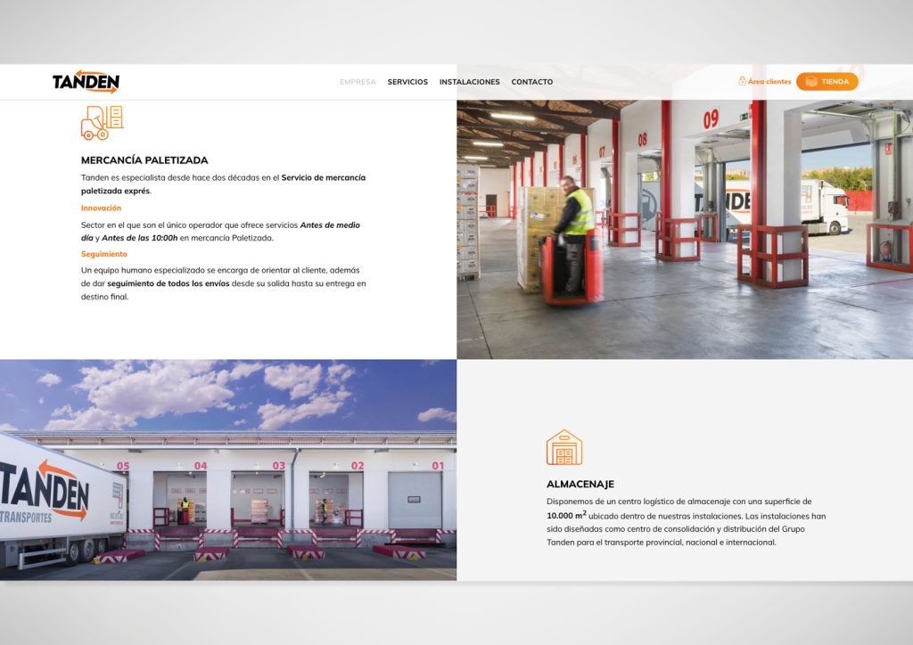 Diseño y desarrollo para la web de Tanden