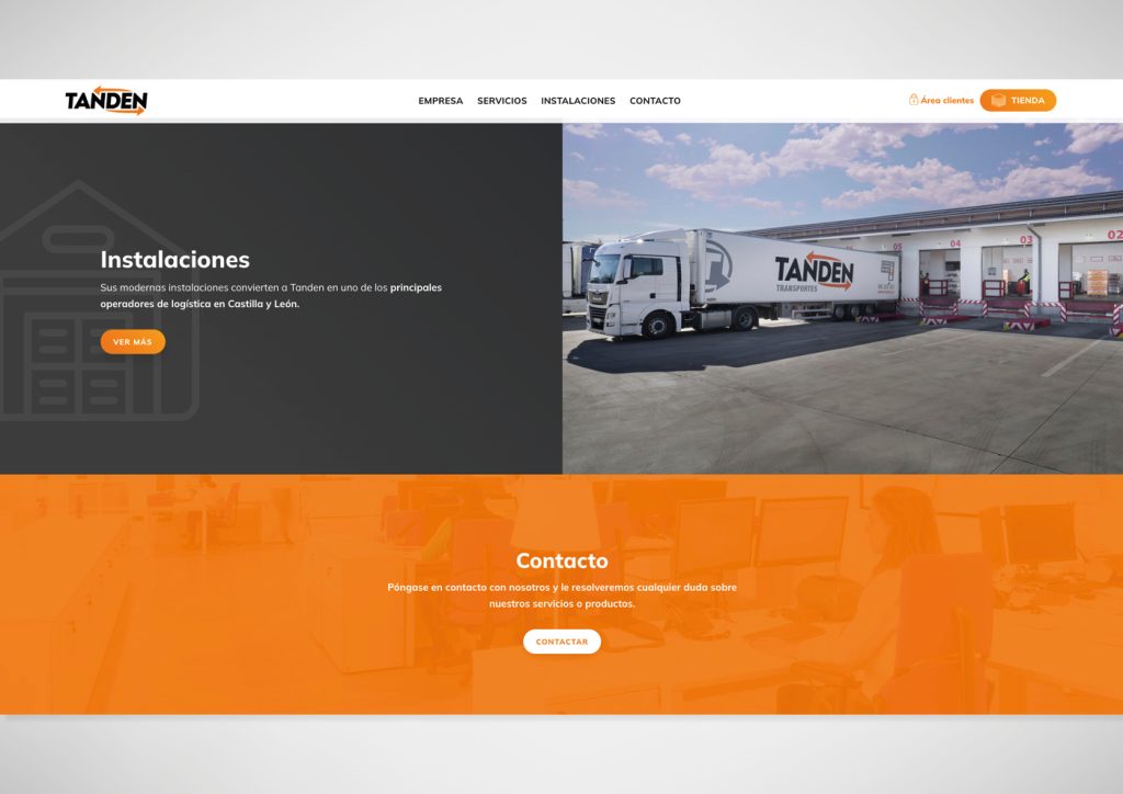 Instalaciones de la empresa de transportes reflejadas en su web
