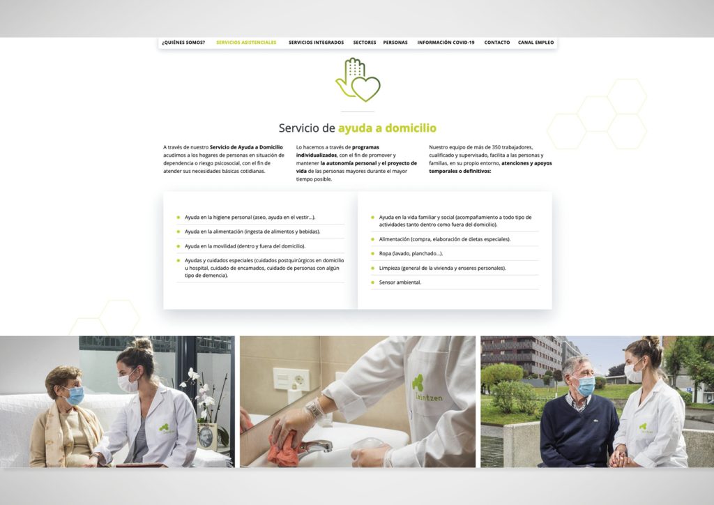 Diseño creado para la página de Zaintzen Servicios Integrales