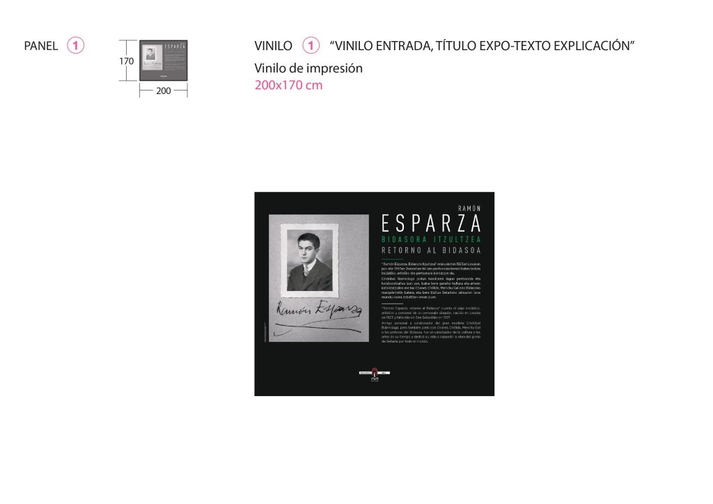Vinilo de impresión 1 de la exposición Exposición Ramón Esparza, retorno al Bidasoa