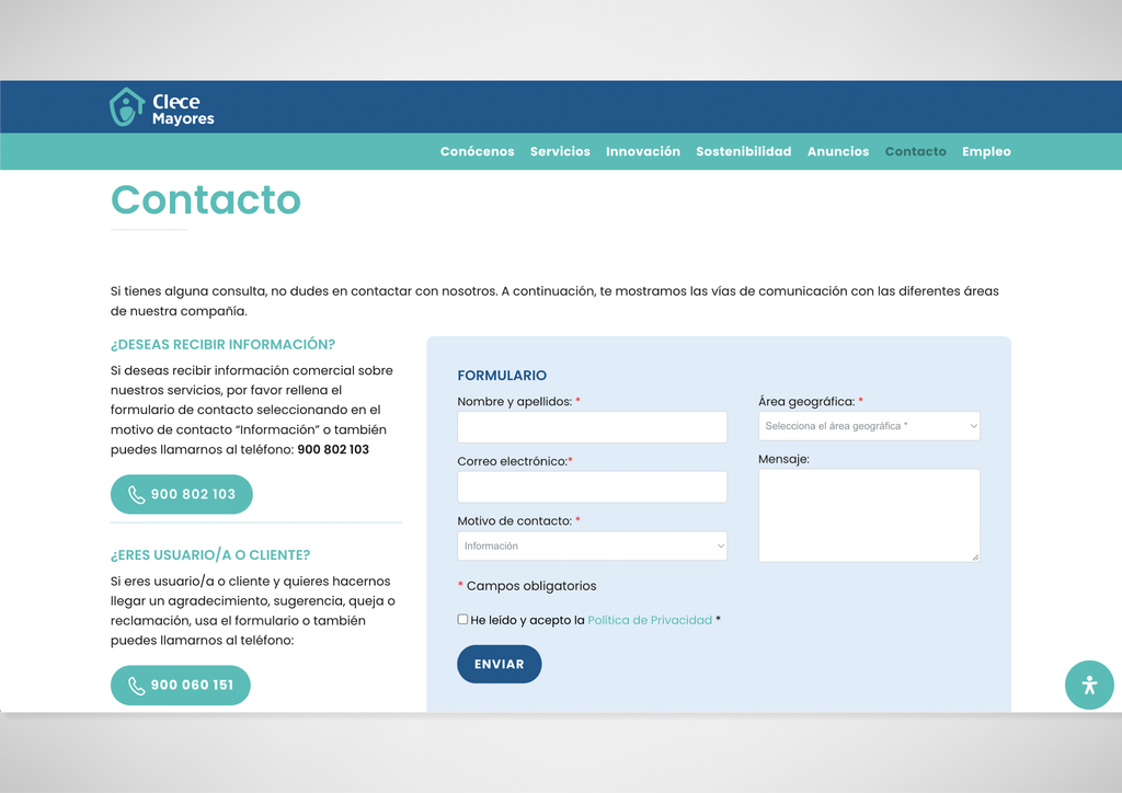 Clece Mayores - Web